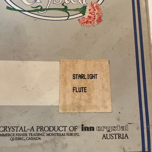 🐠Vienna Crystal Starlight Flute Glasses. Set of 3 . Vintage. Never Used. 24%Lead